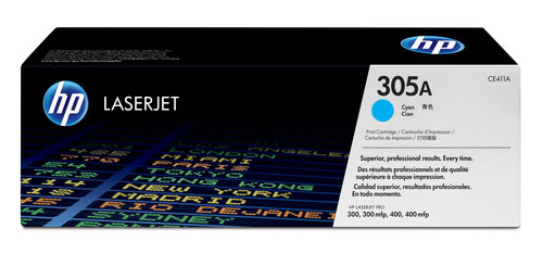 Consommable imprimante HP Toner 305A Cyan CE411A