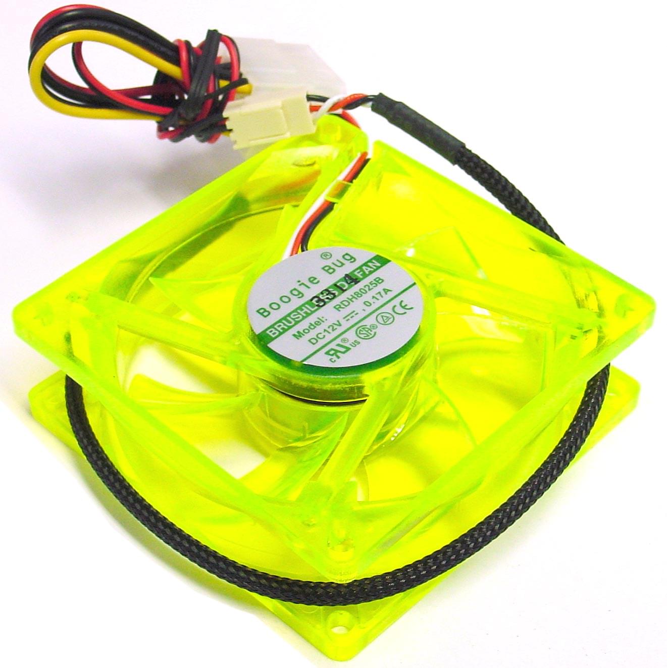 Cybertek Ventilateur boitier 8cm vert réactif UV - Accessoire boîtier - 0