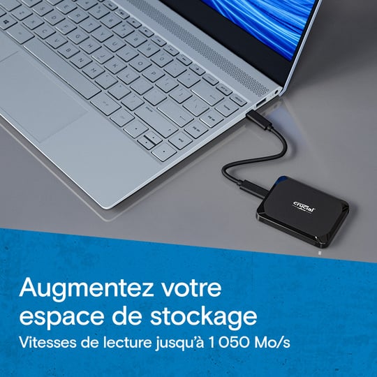 Crucial X9 2TB PORTABLE SSD - USB 3.2 Gen 2 (CT2000X9SSD9) - Achat / Vente Disque SSD externe sur Cybertek.fr - 1