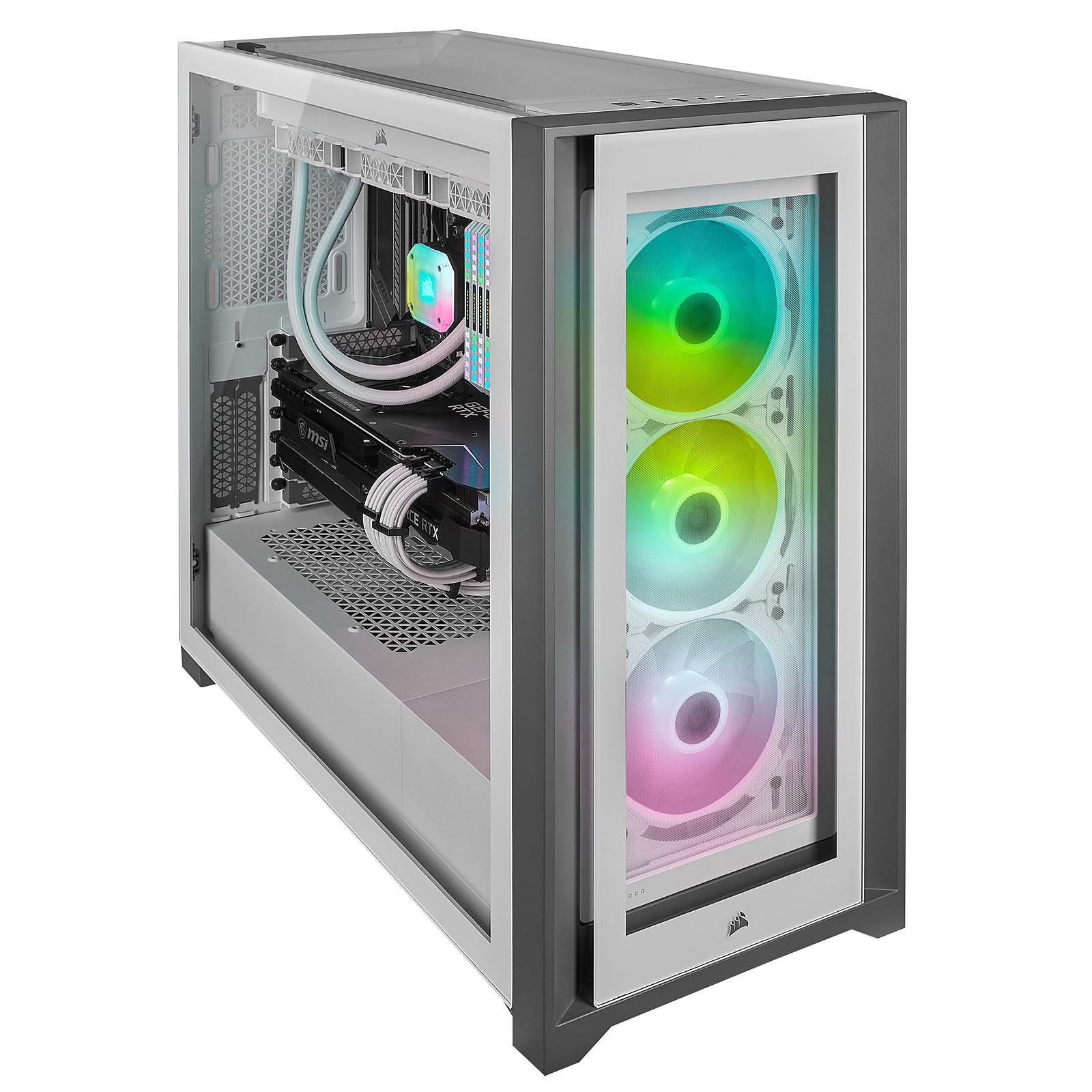 Corsair iCUE 5000X RGB Tempered White Blanc - Boîtier PC Corsair - 3