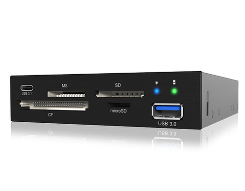 Icy Box Lect. cartes + USB3.0+ USB 3.1 empl. 3.5"- IB-865A - Lecteur carte mémoire - 1