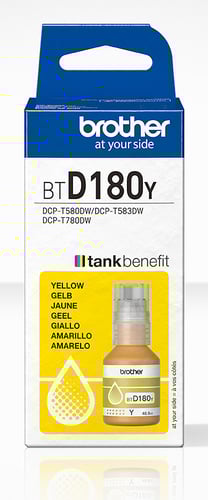 Cartouche d'encre BTD180Y - Jaune pour imprimante Jet d'encre Brother - 1