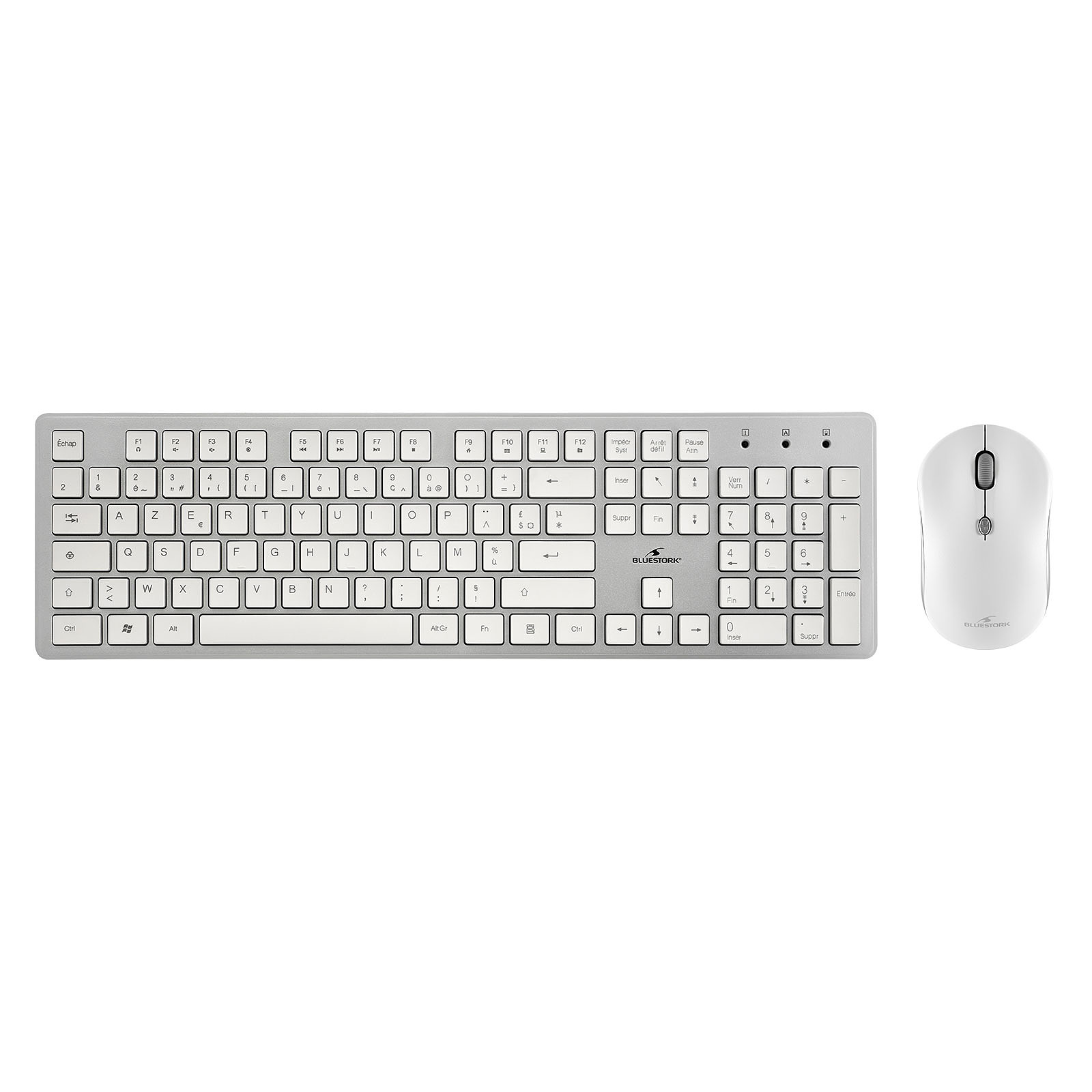 Bluestork Wireless Pack Easy II-N Blanc/Silver - Pack Clavier/Souris - 0