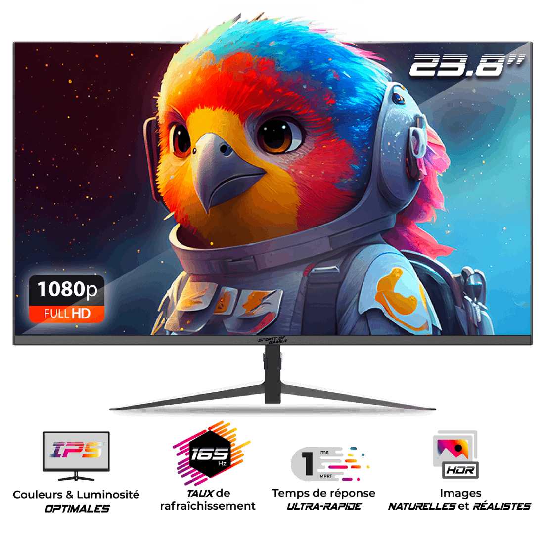 image produit Spirit Of Gamer E24I165 - 24" FHD 165Hz IPS HDR FreeSync Cybertek