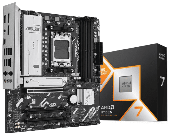 Kit Upgrade PC Asus PRIME B840M-A WIFI + Ryzen 7 9800X3D tray Cybertek