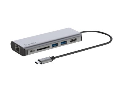 USB-C 6 Ports - 1xRJ45/1xUSB-C/1xSD/2xUSB-A/1xHDMI - Belkin - 2