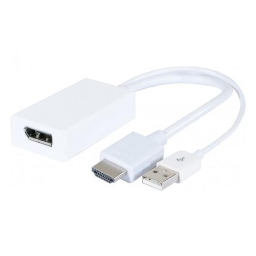 Adaptateur HDMI 1.4 M + USB vers DP 1.2 F - 14cm - Connectique PC