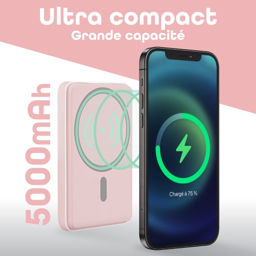 T'nB Powerbank USB-C - 5000 mAh - 20W - Rose (PBUMAG5PK) - Achat / Vente Batterie Externe  sur Cybertek.fr - 3