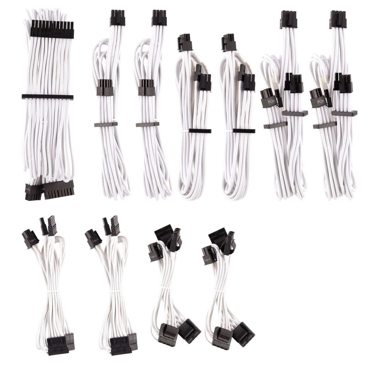 Corsair Kit Pro Câbles tressés blancs - CP-8920224 (CP-8920224 --) - Achat / Vente Accessoire alimentation sur Cybertek.fr - 1