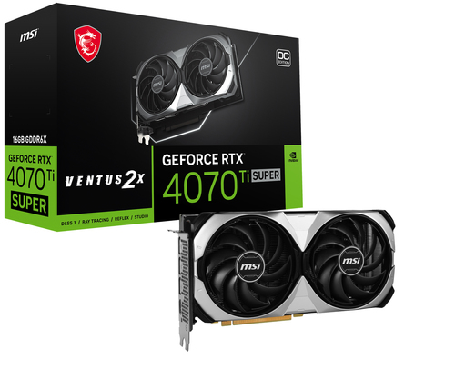 MSI GeForce RTX 4070 Ti SUPER 16G VENTUS 2X OC-Seconde Vie-Etat Satisfaisant - Carte graphique - 0
