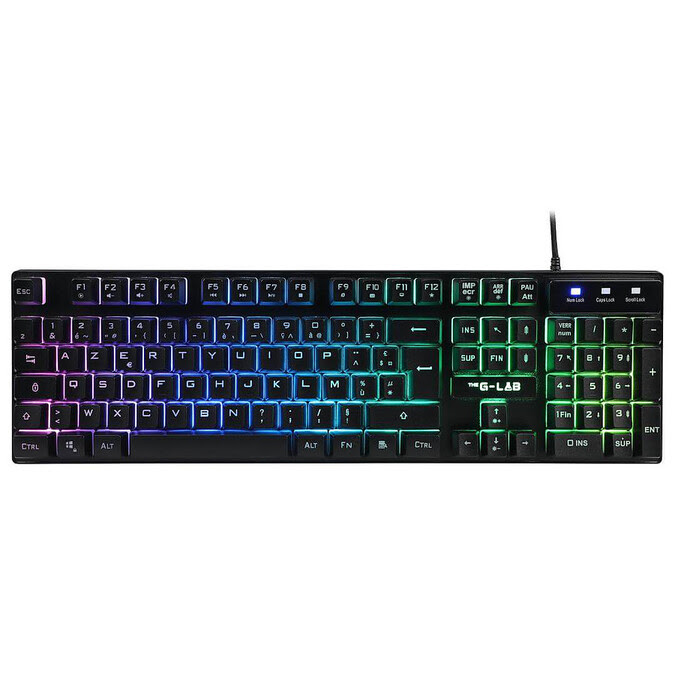 Clavier PC The G-LAB Keyz Caesium - Noir/ RGB/ Filaire