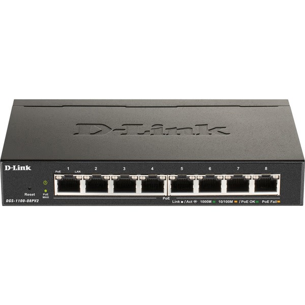 Switch D-Link 8 Ports PoE+ Gigabit - DGS-1100-08PV2 - Cybertek.fr - 0