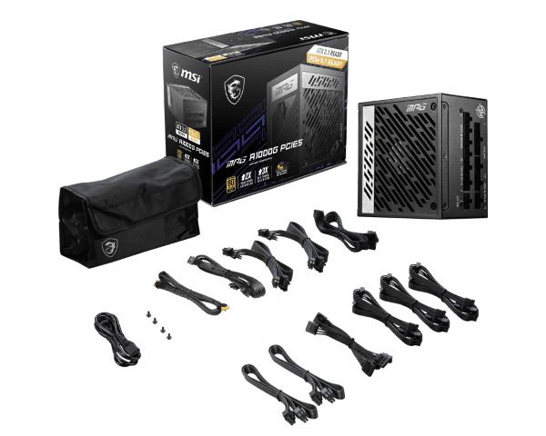 MSI MPG VELOX 100R Noir + MPG A1000GS PCIE5 Noir Noir - Boîtier PC - 7