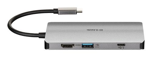 D-Link 8 Ports - USB-C vers HDMI/Eth/USB/USB-C/microSD/SD - Hub - 3