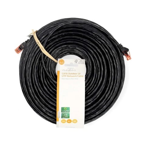 Câble RJ45 Cat6 U/UTP - 50m - Noir - Connectique réseau - 0
