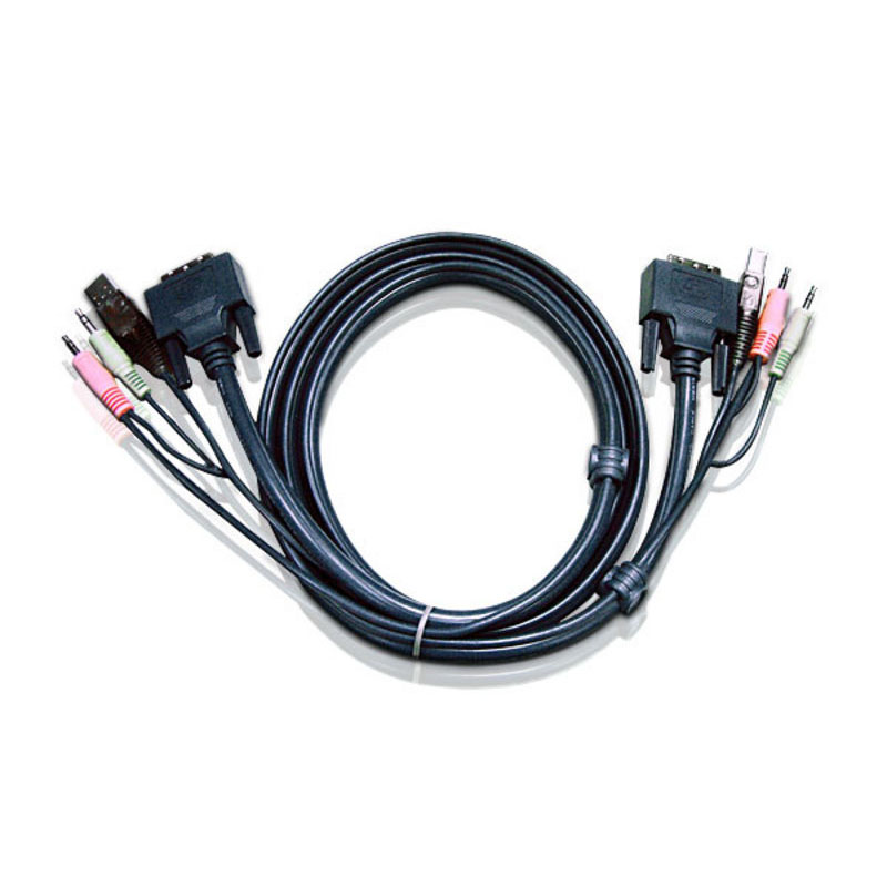 Cordon KVM USB DVI-D Audio - 3m -  Aten - Cybertek.fr - 0