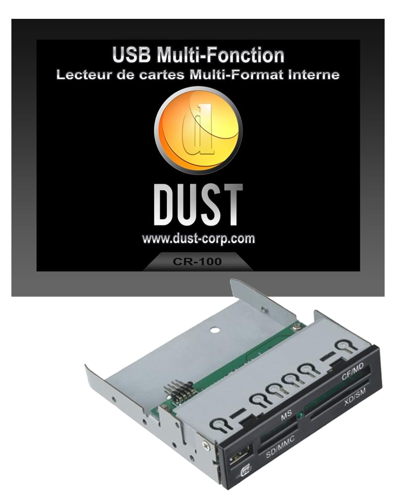DUST Lecteur Cartes Mémoires interne 3.5'' - CR-100 - Lecteur carte mémoire - 0