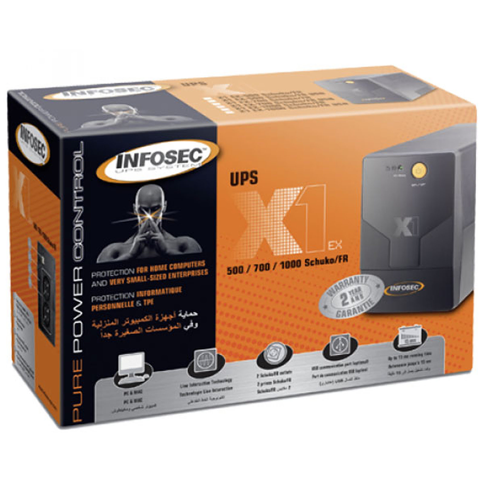 X1 EX-700 - Line Interactive - Onduleur Infosec - Cybertek.fr - 1