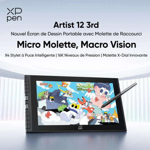 XPPEN Artist 12 3rd/5080LPI/11.9"/Noir - Tablette graphique XPPEN - 3