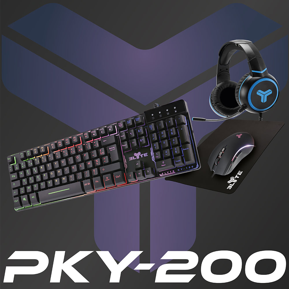ELYTE PKY-200 - Pack Clavier/Souris - Cybertek.fr - 1