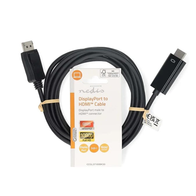 Câble DisplayPort vers HDMI - 3m - Noir - 0