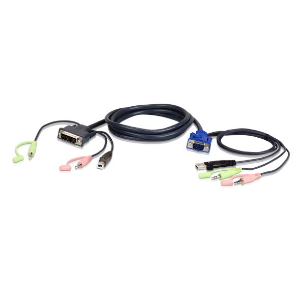 Cordon KVM USB VGA vers DVI-I - 1m80 -  Aten - Cybertek.fr - 0