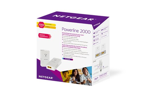 Netgear Powerline Adapter/2x 1-Port 1000Mbps (PLP2000-100FRS) - Adaptateur CPL - 1