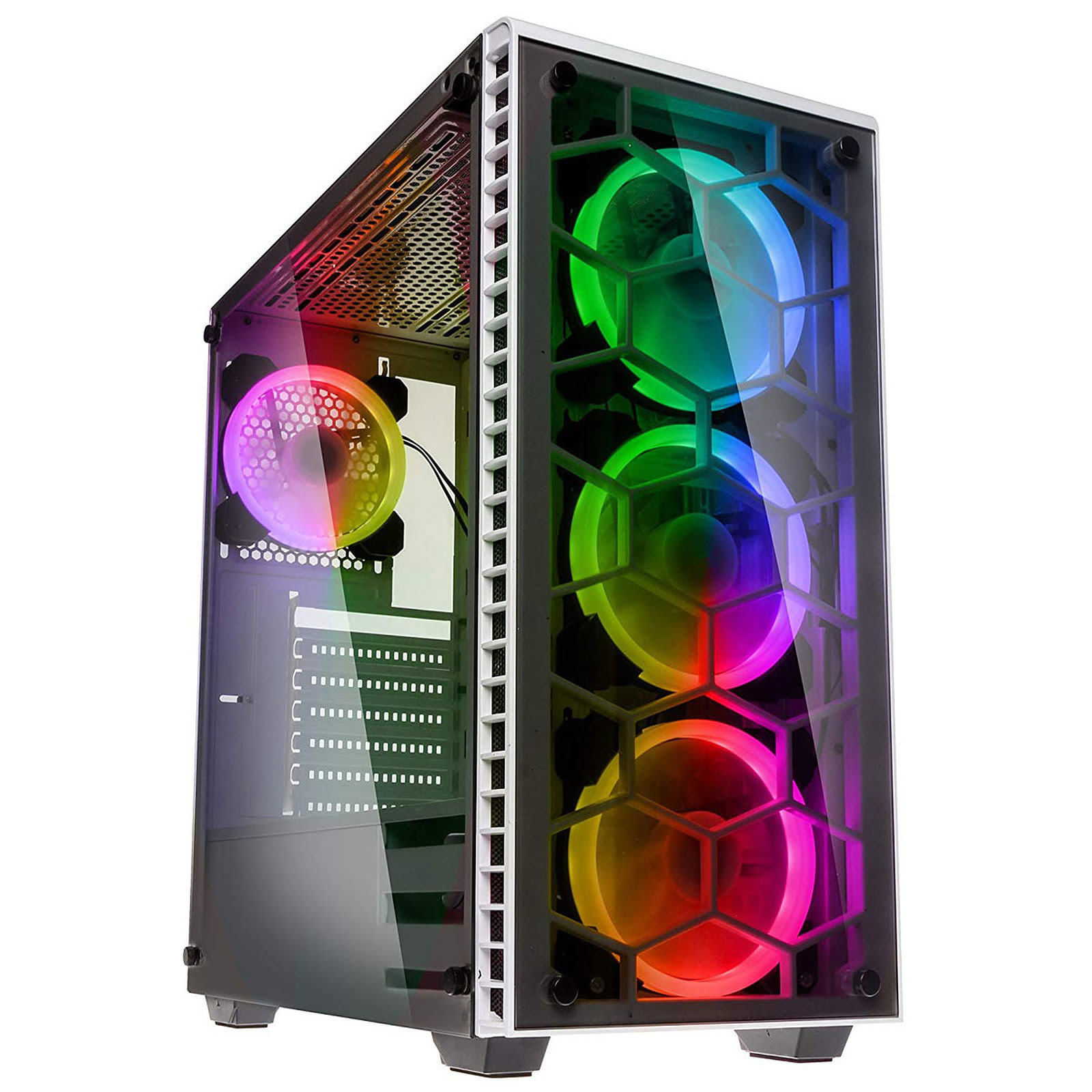 Boitier PC Gamer Blanc RGB Vide Moyen ATX