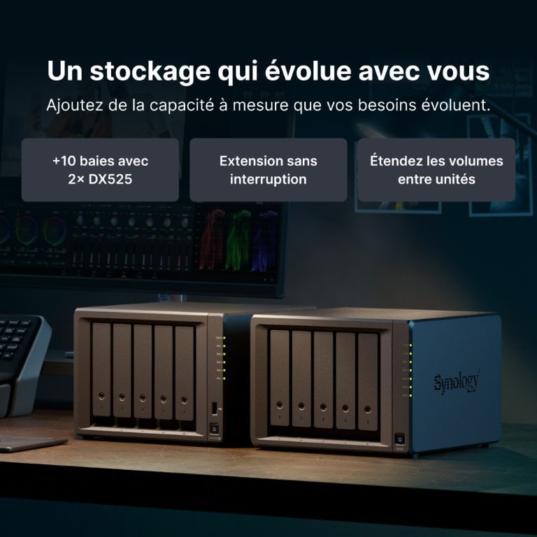 Synology DS1525+ - 5 baies - Serveur NAS Synology - Cybertek.fr - 7