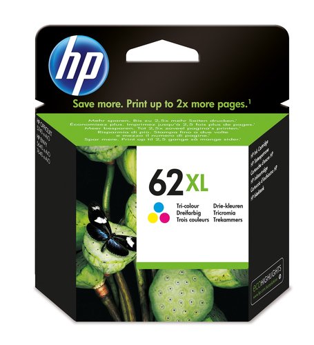 Cartouche d'encre Tricolore - 62XL pour imprimante  HP - 1