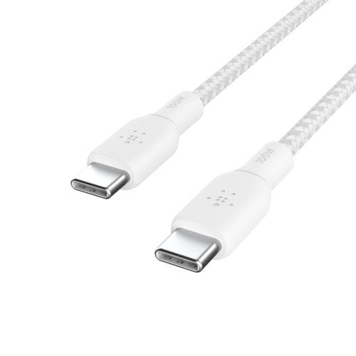 Câble USB-C vers USB-C - 2m - 100W - Blanc - Connectique PC - 4