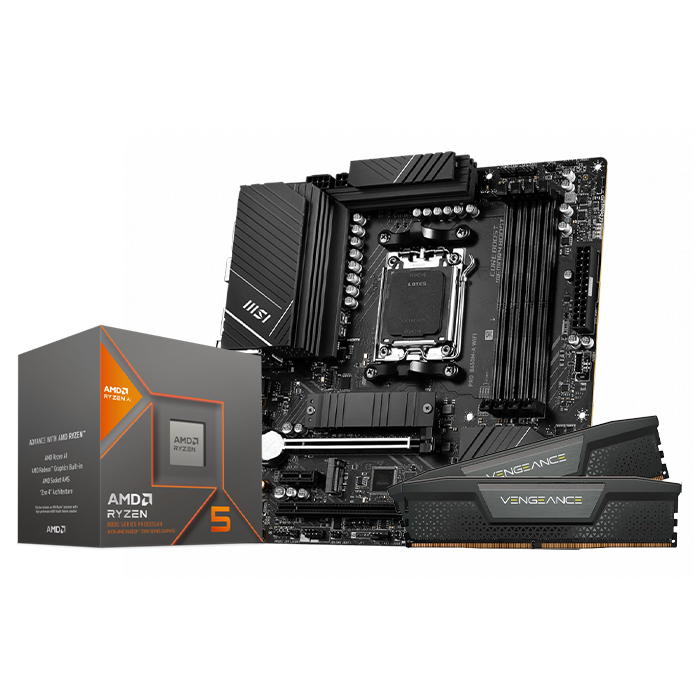 PRO B650M-A WIFI + R5 8600G + Vengeance Black 2x16 - Cybertek.fr - 0