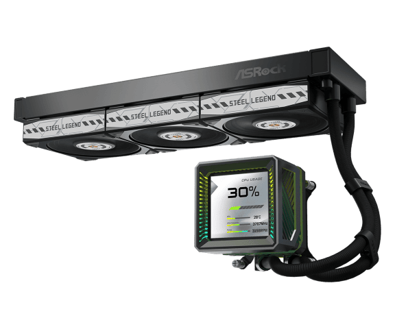 ASRock STEEL LEGEND DARK 360 LCD - 360mm - Noir - Watercooling - 3