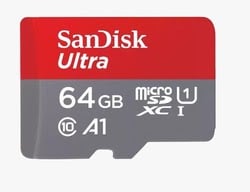 Carte mémoire Sandisk 64GB Ultra microSDXC 140MB/s+SD Adapter Cybertek