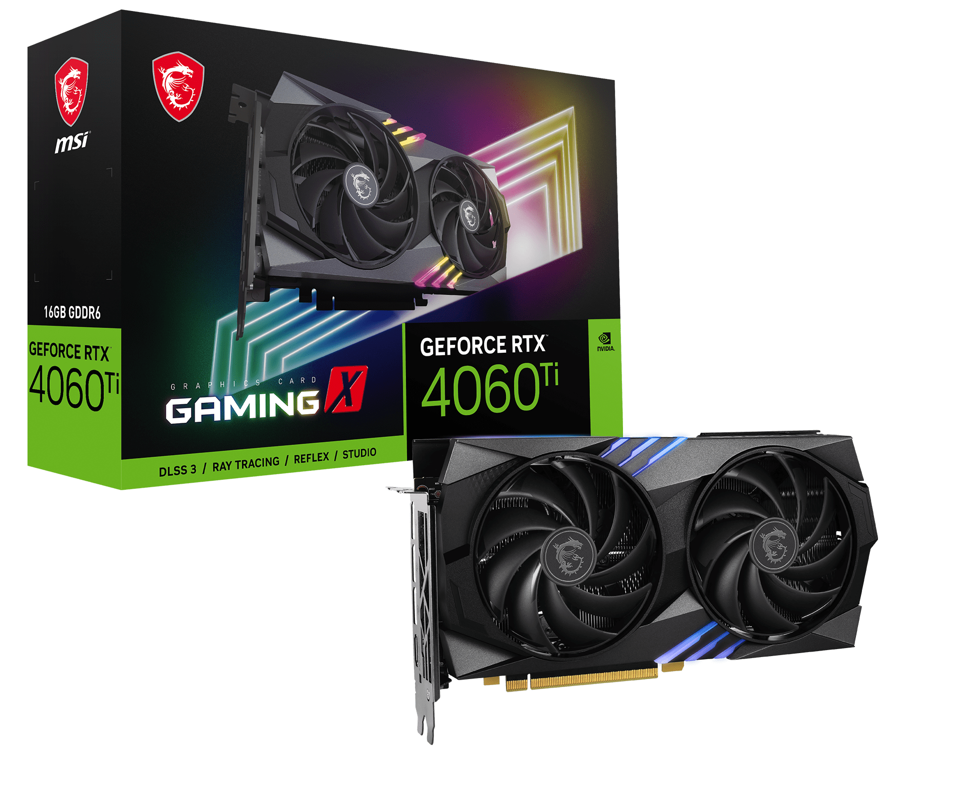 image produit MSI GeForce RTX 4060 Ti GAMING X 16G Cybertek