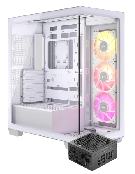 Corsair iCUE LINK 3500X RGB Blanc + RM1000x Shift Noir Blanc - Boîtier PC - 0