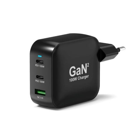 Port Chargeur mural 100W GaN 3 ports + Câble USB-C - 2m (902100PEU) - Achat / Vente Chargeur sur Cybertek.fr - 6