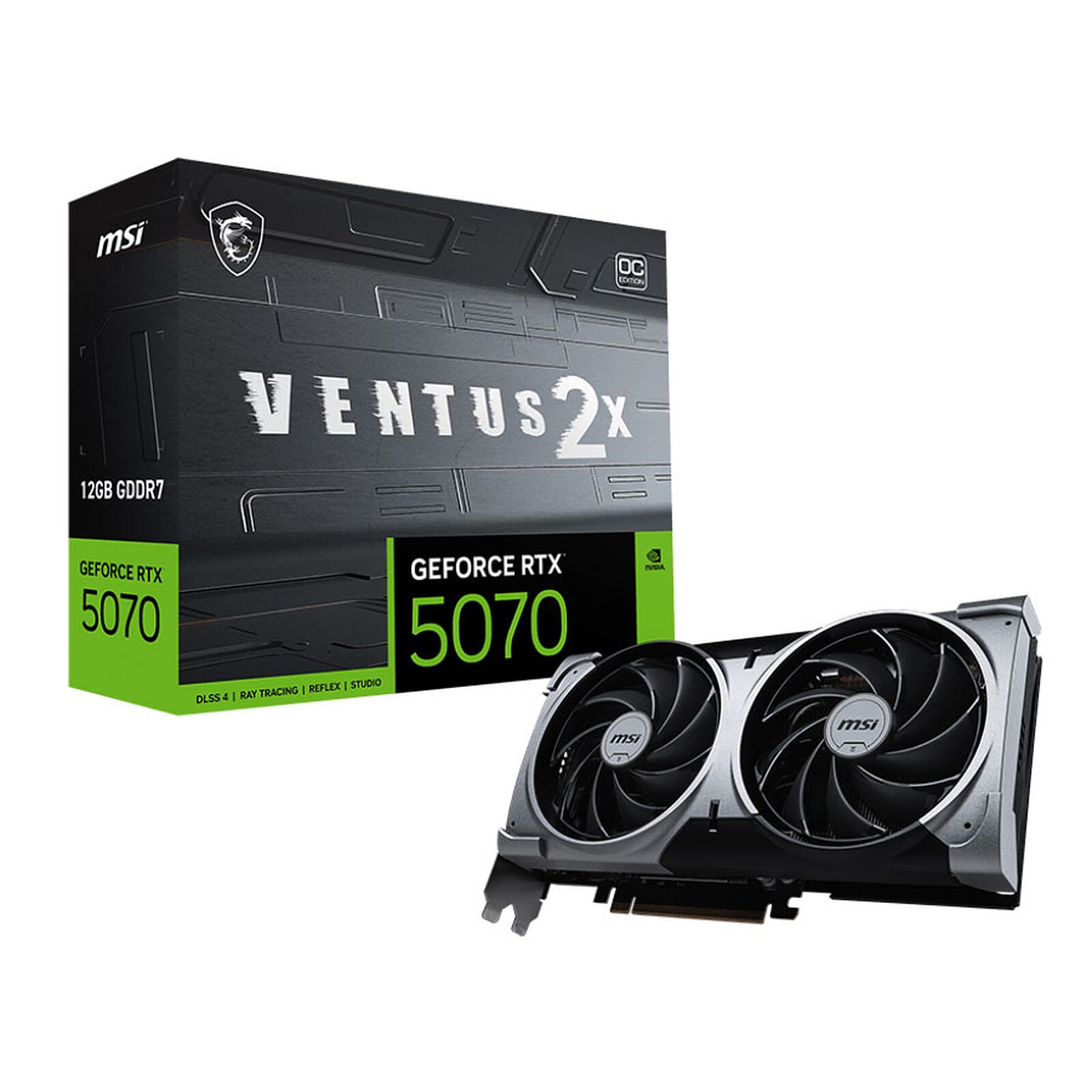 Carte graphique MSI GeForce RTX 5070 12G VENTUS 2X OC V1 Cybertek
