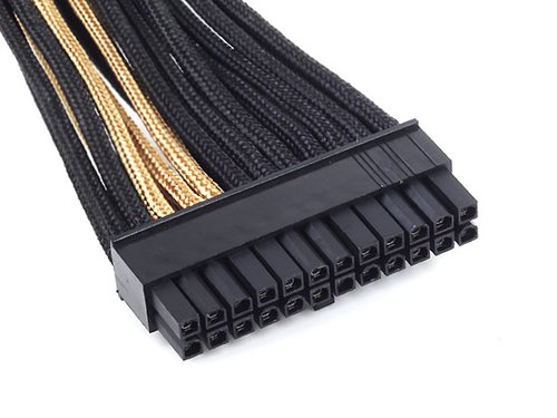 Cable tressé ATX 24-Pin 300mm - GOLD/Black  - Connectique PC - 3