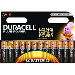 Lot de 12 Piles Alcaline 1,5V LR06 - Plus Power AA - Pile Duracell - 0