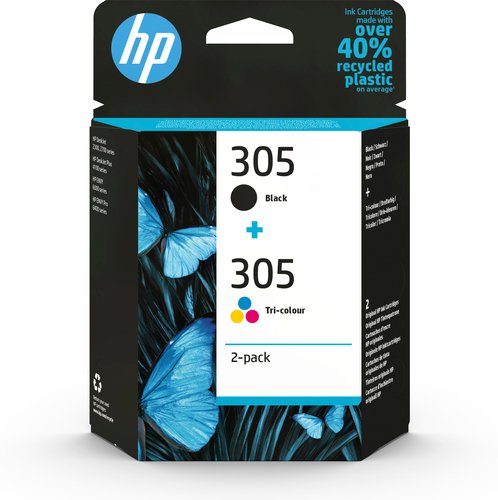 image produit HP Pack 2 Cartouches 305 - Noire + Cyan/Magenta/Jaune - 6ZD17AE Cybertek