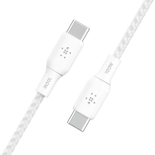 Câble USB-C vers USB-C - 2m - 100W - Blanc - Connectique PC - 3