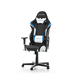 DXRacer Racing R288-NBW- Noir/Blanc/Bleu/Simili Cuir/3D