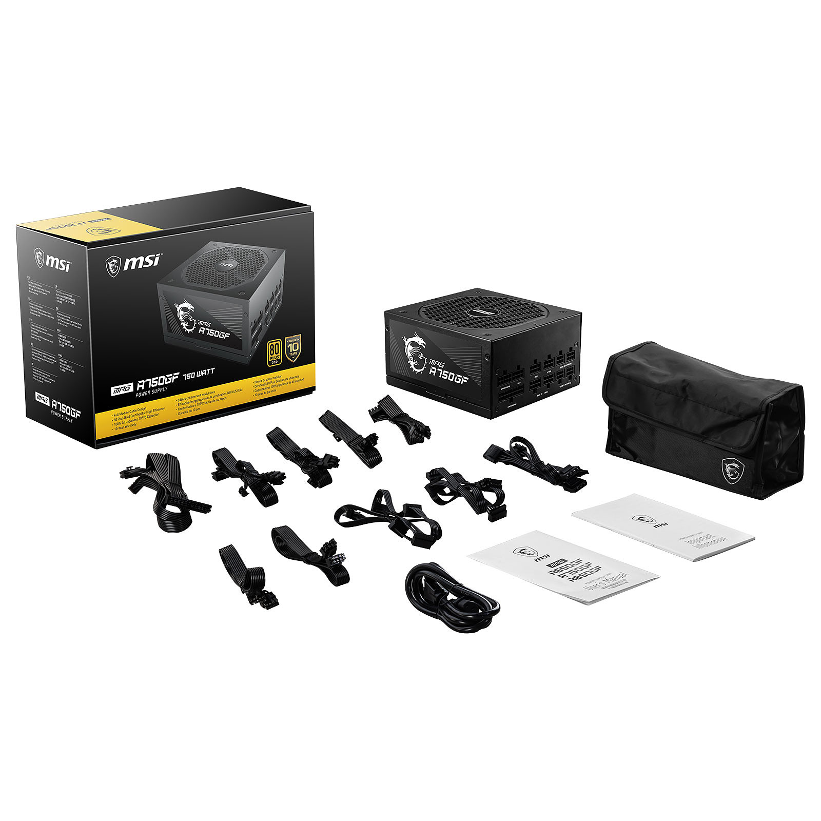 MSI 80+ GOLD FM (750W) - Alimentation MSI - Cybertek.fr - 1