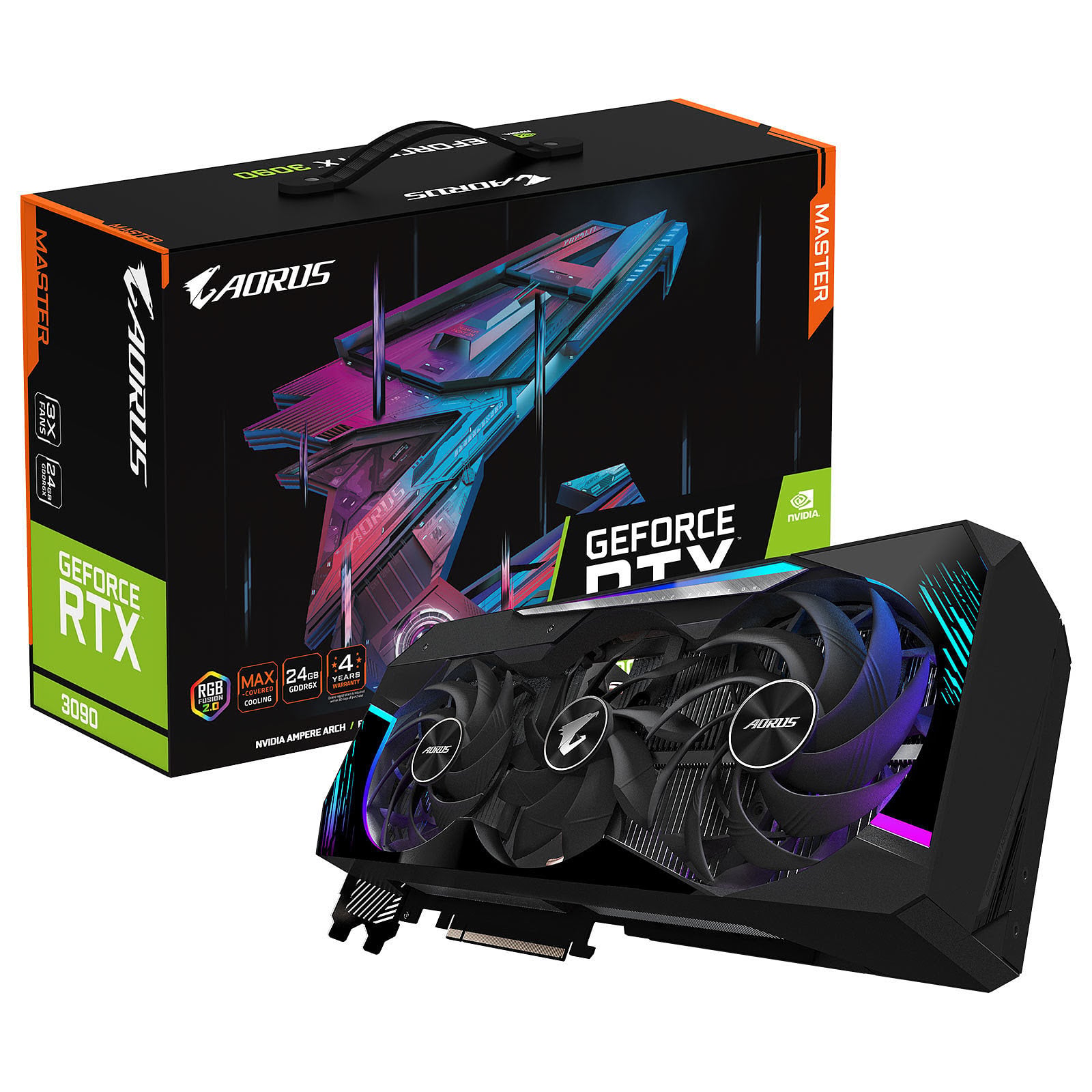 Gigabyte RTX 3090 AORUS MASTER 24G LHR 24G/HDMI/DP - Carte graphique - 0