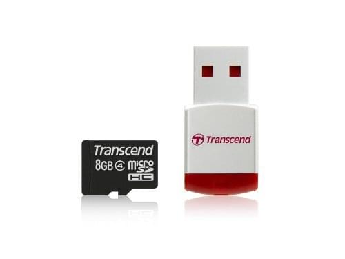 Transcend Micro SDHC 8Go  class 4 + Adapt - Carte mémoire - 0