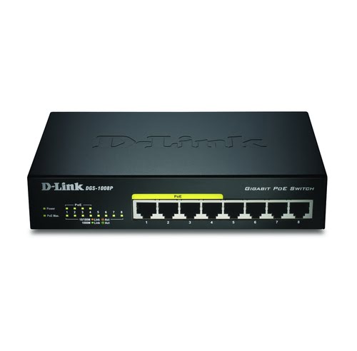 image produit D-Link 8 Ports Gigabit/4 Ports PoE+ - DGS-1008P Cybertek