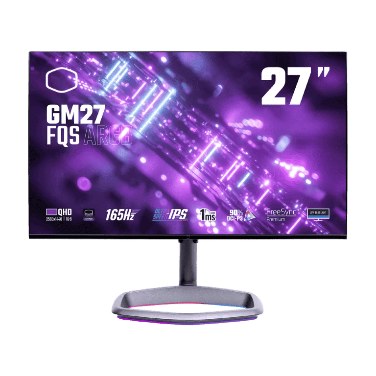 Ecran PC Cooler Master GM27-FQS ARGB - 27" QHD 165Hz Fast-IPS 1ms pied ARGB USB-C Cybertek