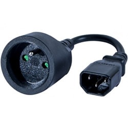 image produit  Adaptateur Secteur IEC C14 Male / CEE7/5 Femelle Cybertek