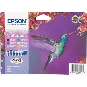 Multipack 6 cartouches T0807 pour imprimante Jet d'encre Epson - 0